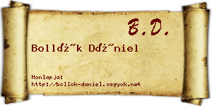 Bollók Dániel névjegykártya